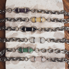 Alchemy Crystal Choker Polished Silver