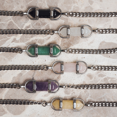 Kali Crystal Necklace Polished Silver