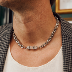 Alchemy Crystal Choker Polished Silver