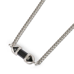 Kali Crystal Necklace Polished Silver