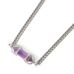 Kali Crystal Necklace Polished Silver