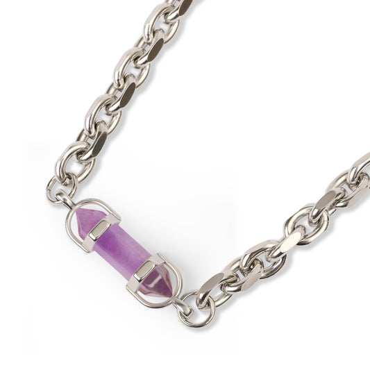Alchemy Crystal Choker Polished Silver