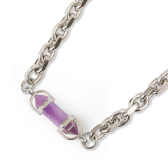 Alchemy Crystal Choker Polished Silver